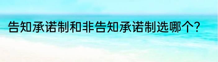 告知承诺制和非告知承诺制选哪个？