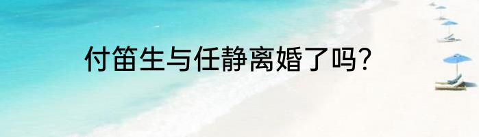 付笛生与任静离婚了吗？