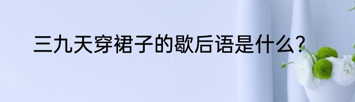 三九天穿裙子的歇后语是什么？