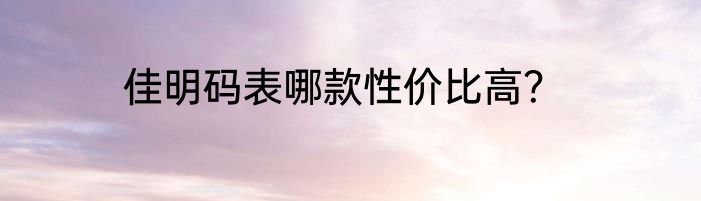 佳明码表哪款性价比高？