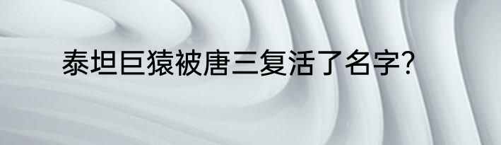 泰坦巨猿被唐三复活了名字？