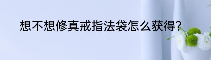 想不想修真戒指法袋怎么获得？
