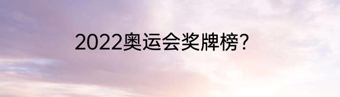 2022奥运会奖牌榜？