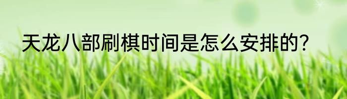 天龙八部刷棋时间是怎么安排的？