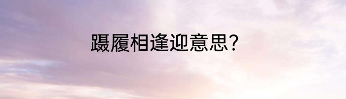 蹑履相逢迎意思？