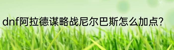 dnf阿拉德谋略战尼尔巴斯怎么加点？