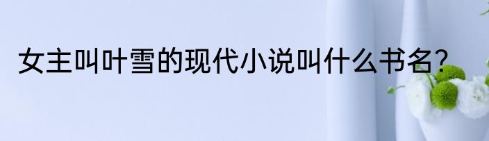 女主叫叶雪的现代小说叫什么书名？