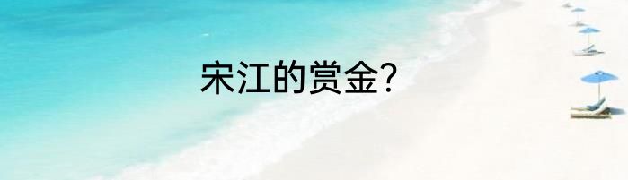 宋江的赏金？