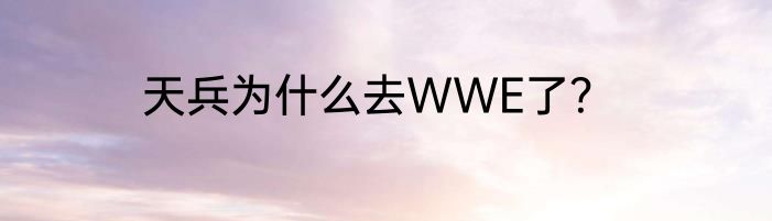 天兵为什么去WWE了？