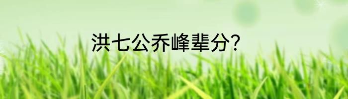 洪七公乔峰辈分？