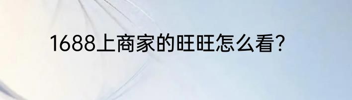 1688上商家的旺旺怎么看？