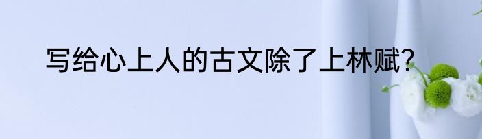 写给心上人的古文除了上林赋？