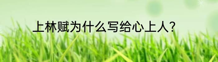 上林赋为什么写给心上人？