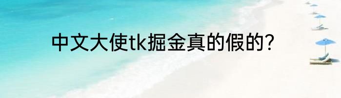 中文大使tk掘金真的假的？