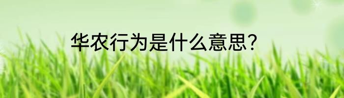 华农行为是什么意思？