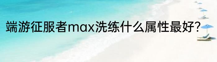 端游征服者max洗练什么属性最好？