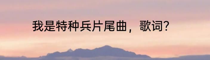 我是特种兵片尾曲，歌词？