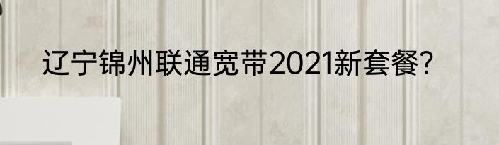辽宁锦州联通宽带2021新套餐？