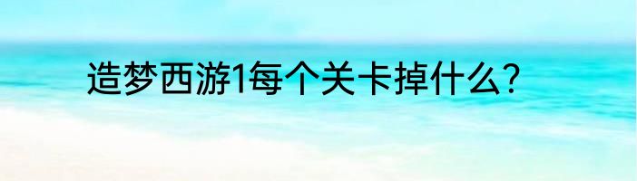 造梦西游1每个关卡掉什么？