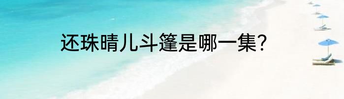 还珠晴儿斗篷是哪一集？