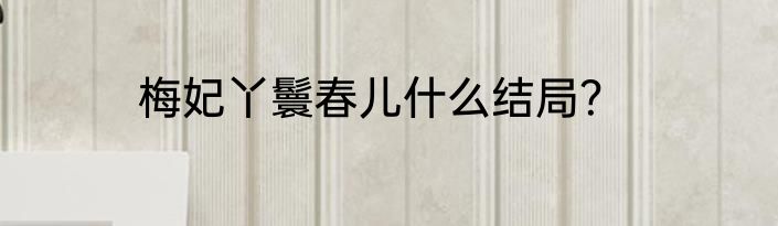梅妃丫鬟春儿什么结局？