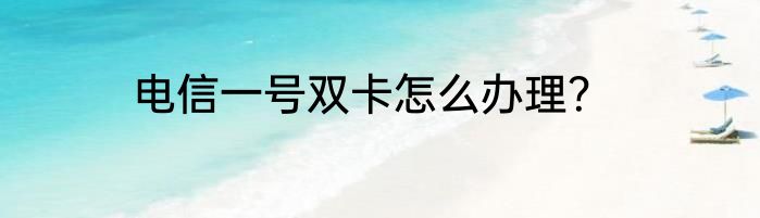 电信一号双卡怎么办理？
