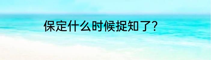 保定什么时候捉知了？