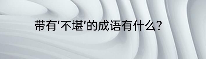 带有‘不堪’的成语有什么？