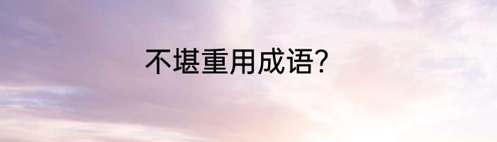不堪重用成语？