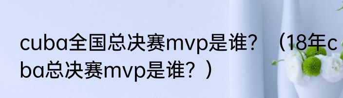 cuba全国总决赛mvp是谁？（18年cba总决赛mvp是谁？）