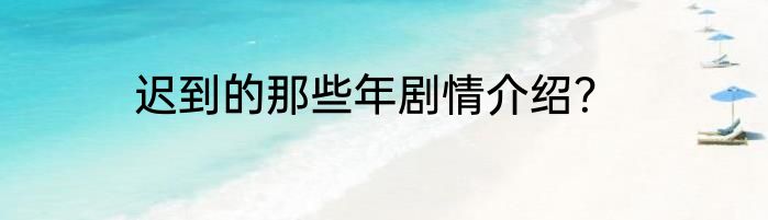 迟到的那些年剧情介绍？
