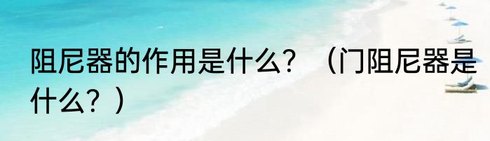 阻尼器的作用是什么？（门阻尼器是什么？）