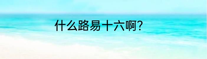 什么路易十六啊？