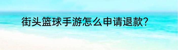 街头篮球手游怎么申请退款?