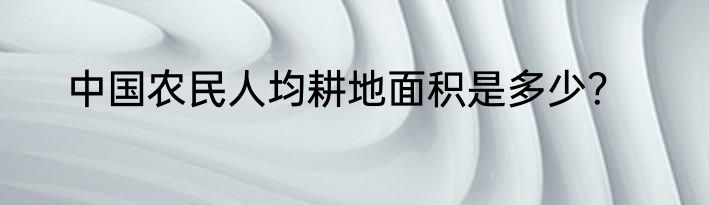 中国农民人均耕地面积是多少？