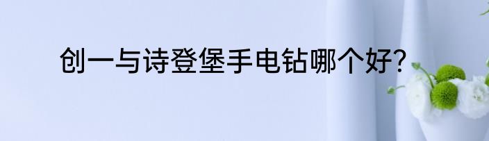 创一与诗登堡手电钻哪个好？