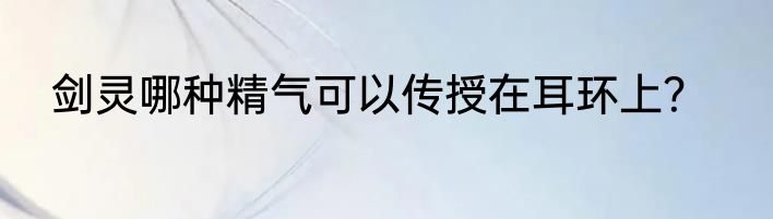 剑灵哪种精气可以传授在耳环上？
