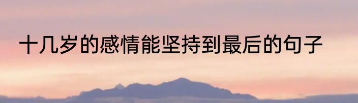 十几岁的感情能坚持到最后的句子