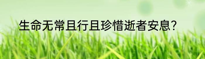 生命无常且行且珍惜逝者安息？