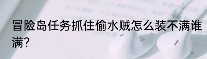 冒险岛任务抓住偷水贼怎么装不满谁满？