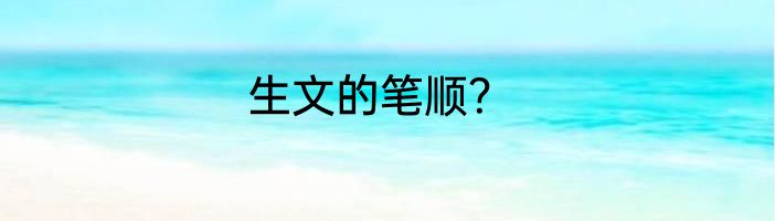 生文的笔顺？