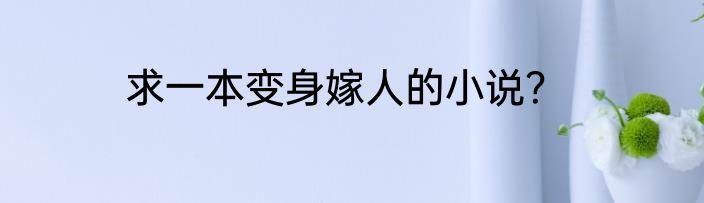 求一本变身嫁人的小说？