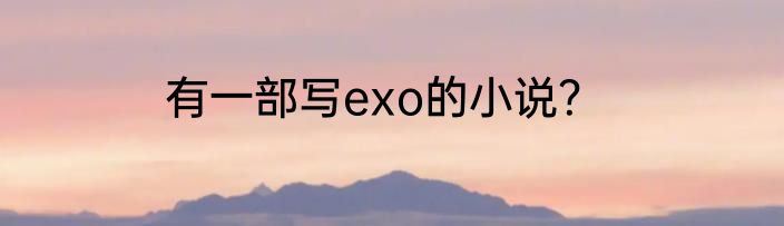 有一部写exo的小说？