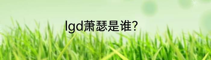 lgd萧瑟是谁？