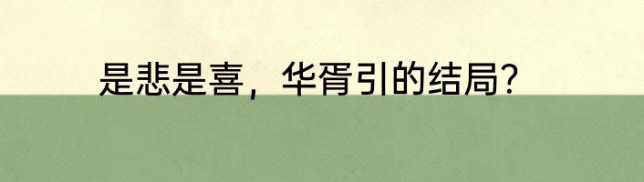 是悲是喜，华胥引的结局？