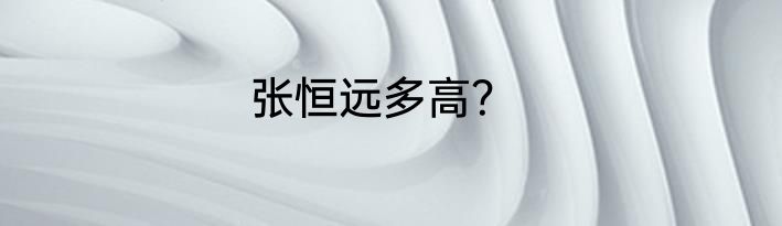 张恒远多高？