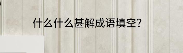 什么什么甚解成语填空？
