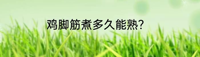 鸡脚筋煮多久能熟？