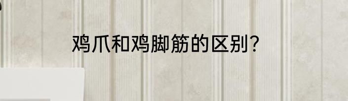 鸡爪和鸡脚筋的区别？