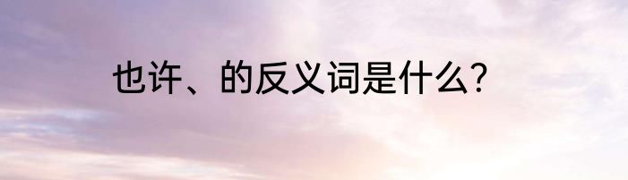 也许、的反义词是什么？